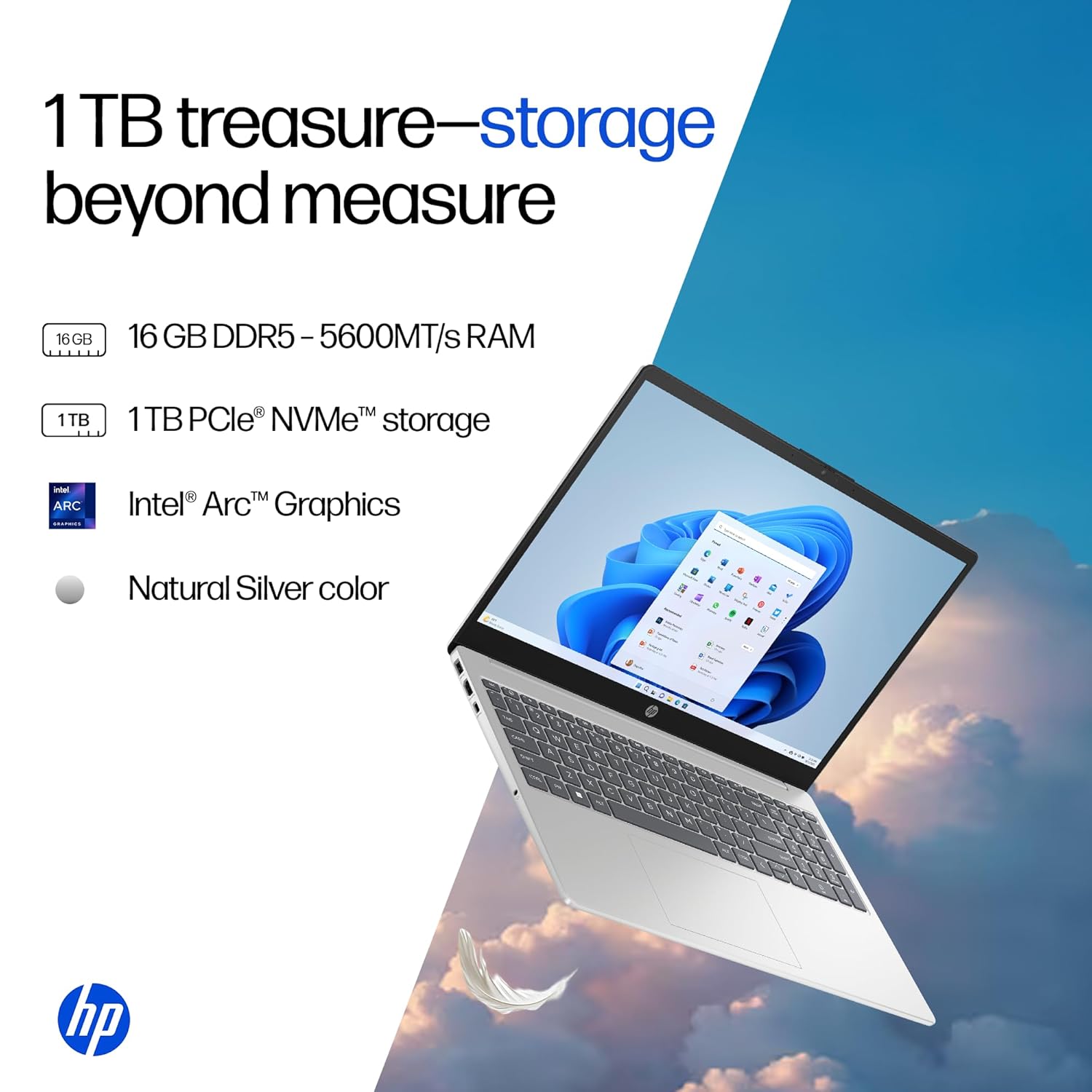 HP Laptop 39.6 cm (15.6) diagonal 15-fd1354TU, Silver - Image 6
