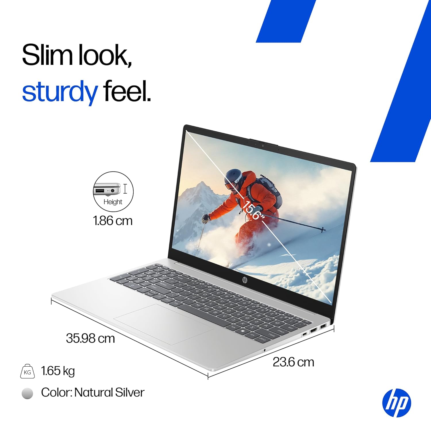HP Laptop 39.6 cm (15.6) diagonal 15-fd1354TU, Silver - Image 14